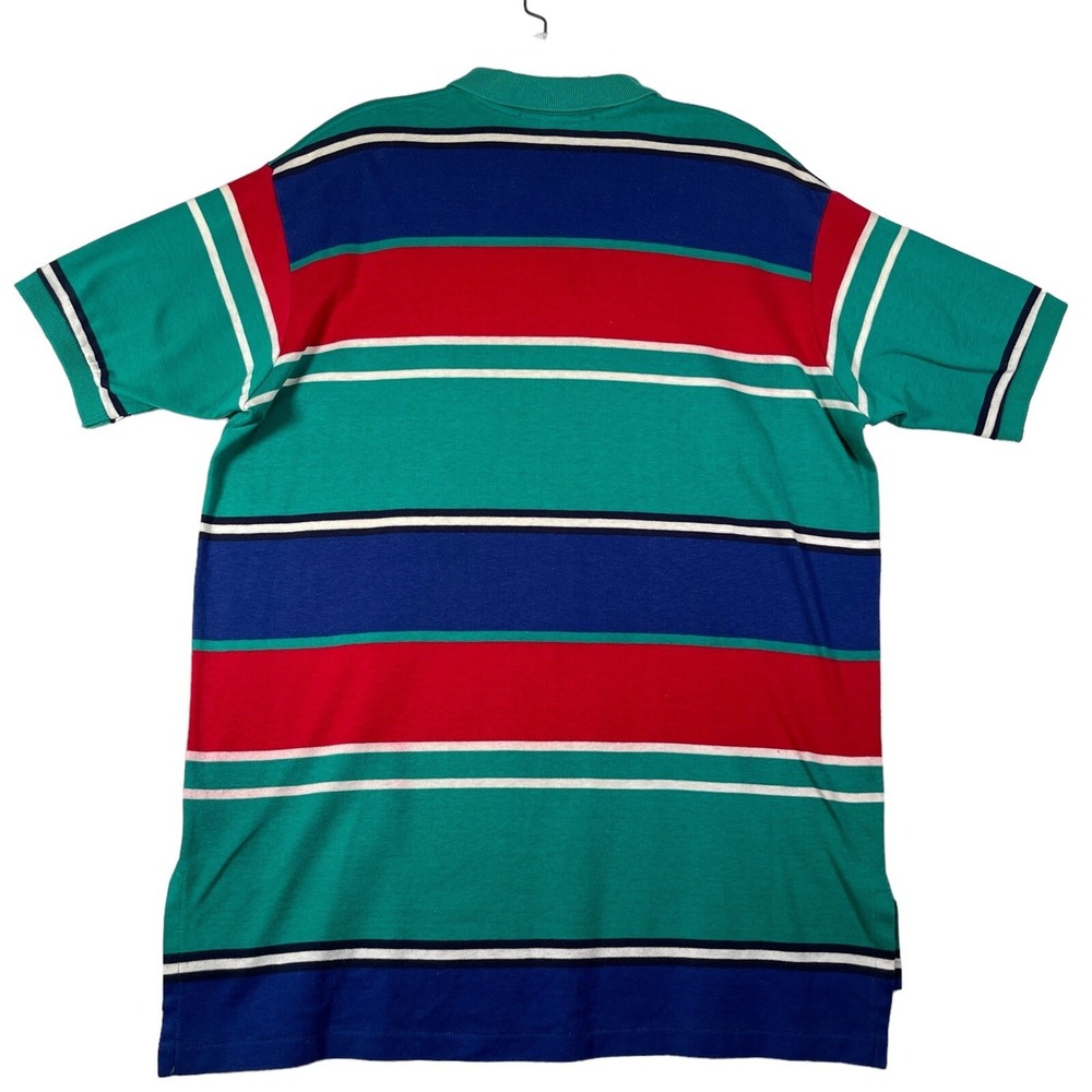 VTG Polo Ralph Lauren Mens Shirt XL Green Blue Red Stripe Preppy Made in USA Y2K - Picture 4 of 9
